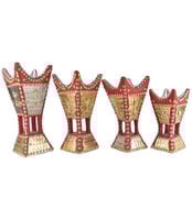 مباخر شغل حائلي احمر ع 4 قطعة