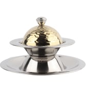 تمرية استيل ذهبي بصحن فصم مقاس 16سم ND46371