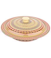 زبديه غضار وسط بغطاء نقشه تراثيه ابيض 3 SH19947