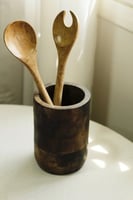 مجموعة ملاعق تقديم سلطة خشب