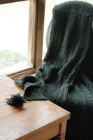 بطانية محبوكة - أخضر