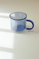 كوب زجاج دبل - أزرق
