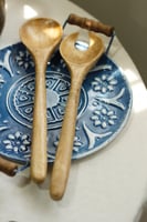 مجموعة ملاعق تقديم سلطة خشب