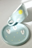 كوب مع صحن سيراميك