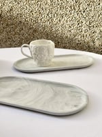 صحن سيراميك بيضاوي بنمط رخامي