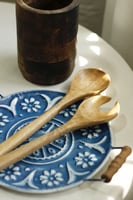 مجموعة ملاعق تقديم سلطة خشب