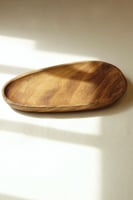 صحن خشب شبه بيضاوي