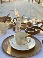 صحن سيراميك ورود وفراشات