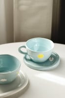 كوب مع صحن سيراميك