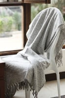 بطانية منسوجة - رمادي