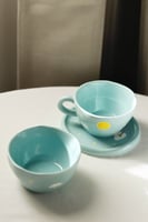 كوب مع صحن سيراميك