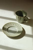 كوب مع صحن سيراميك حجري