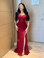 فستان سهرة دانتيل ناعم ستايل تب مميز