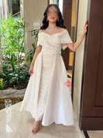 فستان سهرة تفته مزين بالتطريز