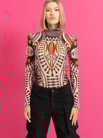 بلوزة استرتش تل مرصعه بحجار ستايل فرعوني