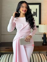 فستان ميد ناعم بأكمام طويله