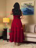 فستان كت عودي نقش زهور