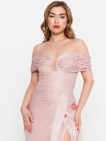 فستان سهرة طويل ستايل اوف شولدر