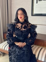 فستان دانتيل برسومات مشجرة مميزة