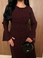 فستان ناعم ستايل اكمام طويلة واسعة