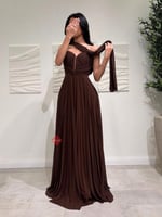 فستان سهرة ناعم تب بليسيه بكلوش