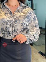 بلوزة نسائية مشجرة فخمة بأكمام طويلة