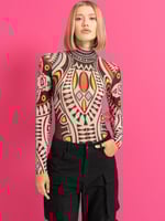 بلوزة استرتش تل مرصعه بحجار ستايل فرعوني