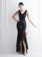 فستان سهره ستايل ساندريلا بتطريز ترتر ومزين بالخرز...