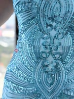 فستان سهره ستايل ساندريلا بتطريز ترتر ومزين بالخرز...