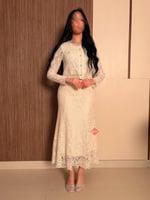 طقم راقي بلوزة و تنورة بتصميم مزينه بالدانتيل الرا...