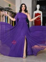 فستان سهرة طويل تل ون شولدر