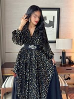 فستان مشجر نسائي باكمام طويلة برنت تايجر