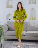 فستان ساتان لف