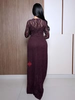 فستان طويل ستايل حورية بحر بخامة الدانتيل الفاخرة