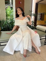 فستان سهرة تفته مزين بالتطريز