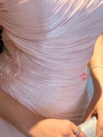 فستان سهرة طويل ناعم ستايل ون شولدر مزين بالخرز ال...