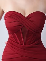 فستان سهرة كريب ناعم ستايل تب مميز