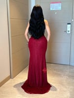 فستان سهرة دانتيل ناعم ستايل تب مميز