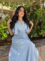 فستان ميد ناعم لف