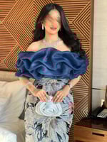 فستان سهرة ترتر فخم ستايل اوف شولدر اورجنزا