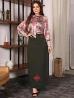 بلوزة نسائية مشجرة أنيقة مع ربطة على الرقبة مع ورد...