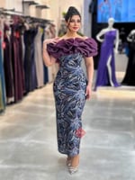 فستان سهرة ترتر فخم ستايل اوف شولدر اورجنزا