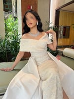 فستان سهرة تفته مزين بالتطريز