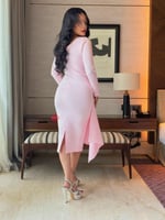 فستان ميد ناعم بأكمام طويله