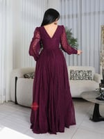 فستان سهرة دانتيل كورسيه طويل راقٍ