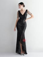 فستان سهره ستايل ساندريلا بتطريز ترتر ومزين بالخرز...