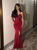 فستان سهرة كريب ناعم ستايل تب مميز