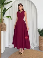 فستان ميدي ناعم كريب كلوش