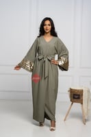 فستان ناعم طويل اكمام طويلة واسعة سبايكي