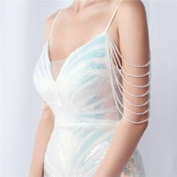 فستان سهرة ترتر مزين بالخرز اللامع